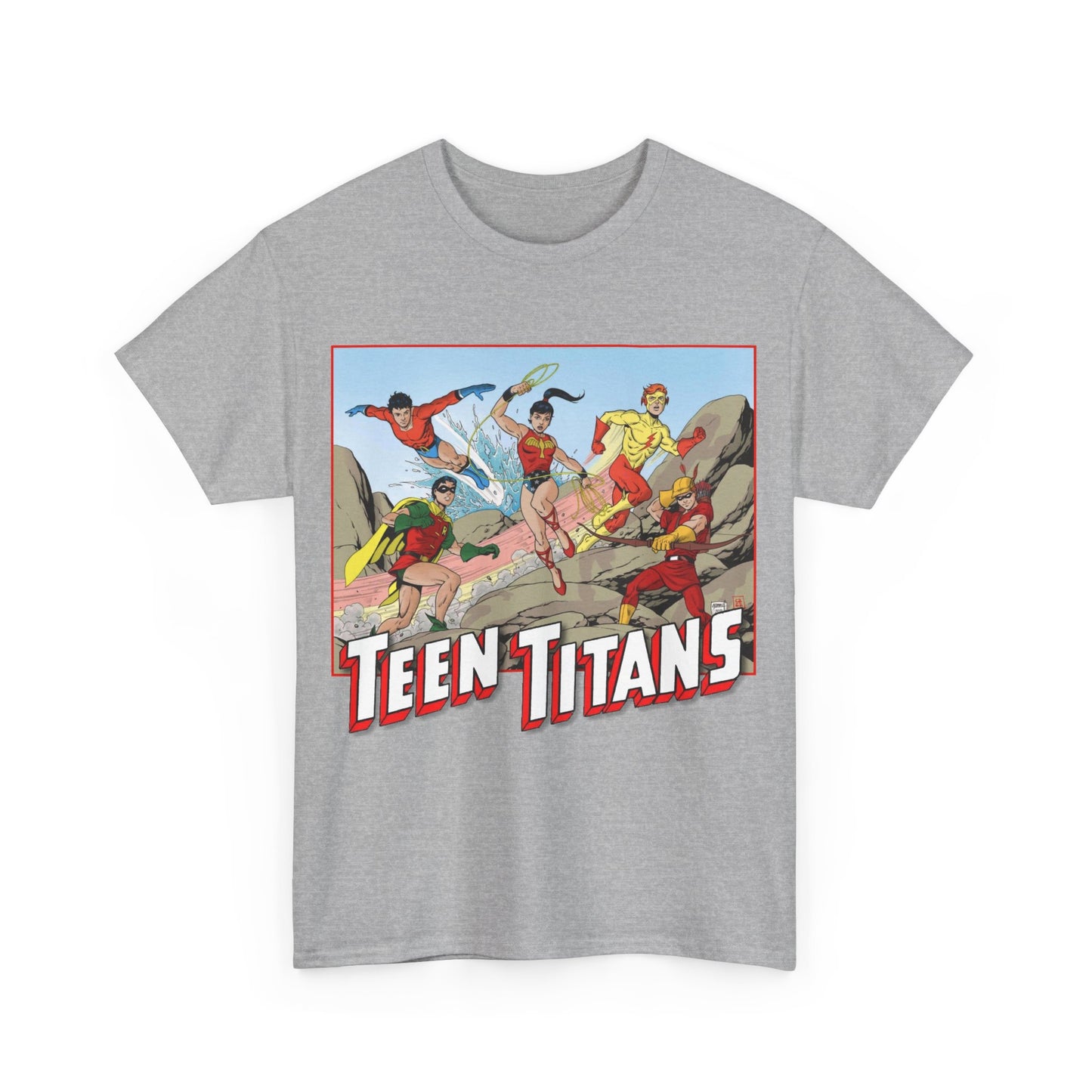Teen Titans T-Shirt - Tom Grummett Art - Robin, Wonder Girl, Kid Flash, Speedy, Aqualad - DC Comics