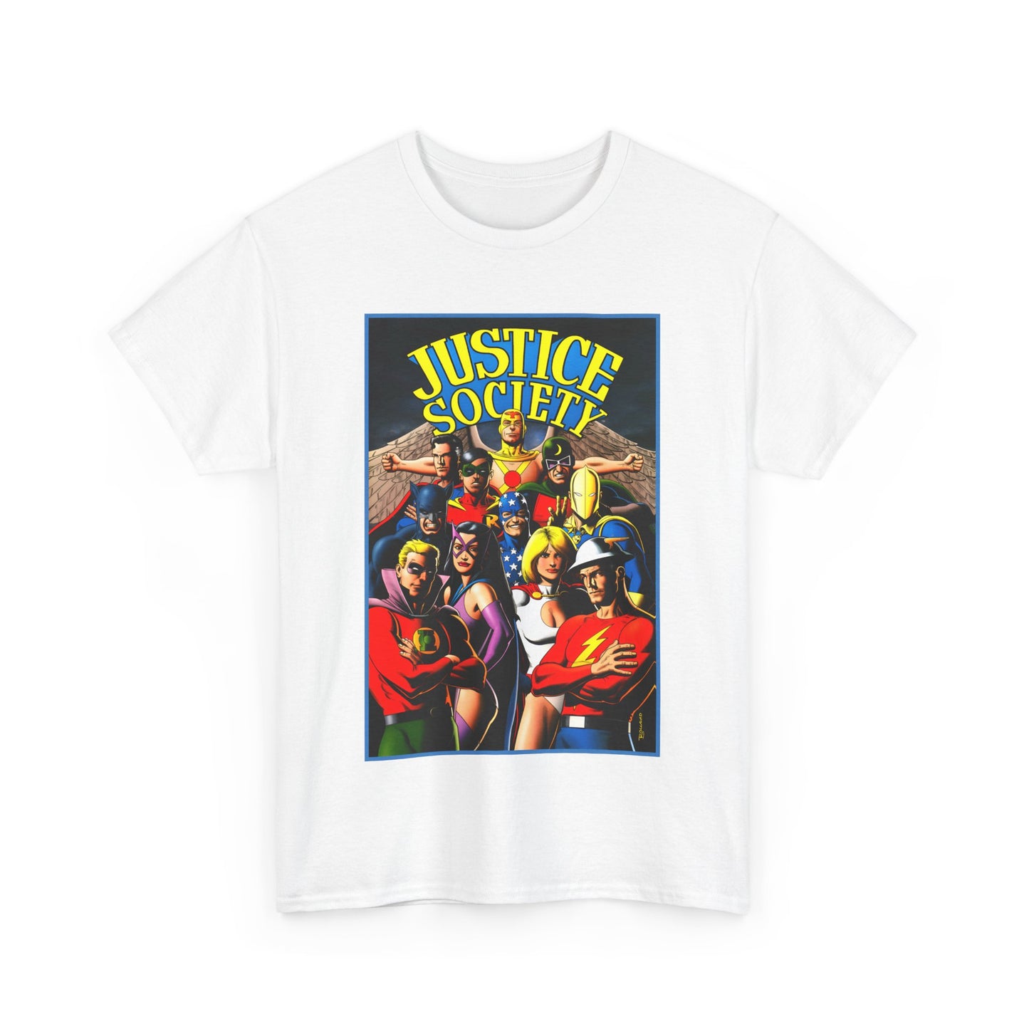 Justice Society T-Shirt - Brian Bolland Art - Dr. Fate, Huntress, Power Girl, Green Lantern, Hawkman, Wildcat - DC Comics - JSA