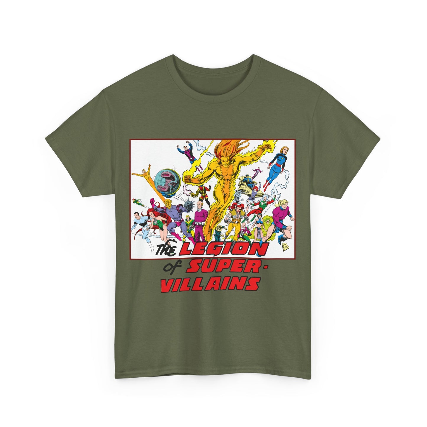 Legion of Super-Villains T-Shirt - Steve Lightle Art - LOSH, Legion of Super-Heroes Foes - Saturn Queen, Tyr, Lightning Lord, Spider Girl, Cosmic King, Nemesis Kid - DC Comics