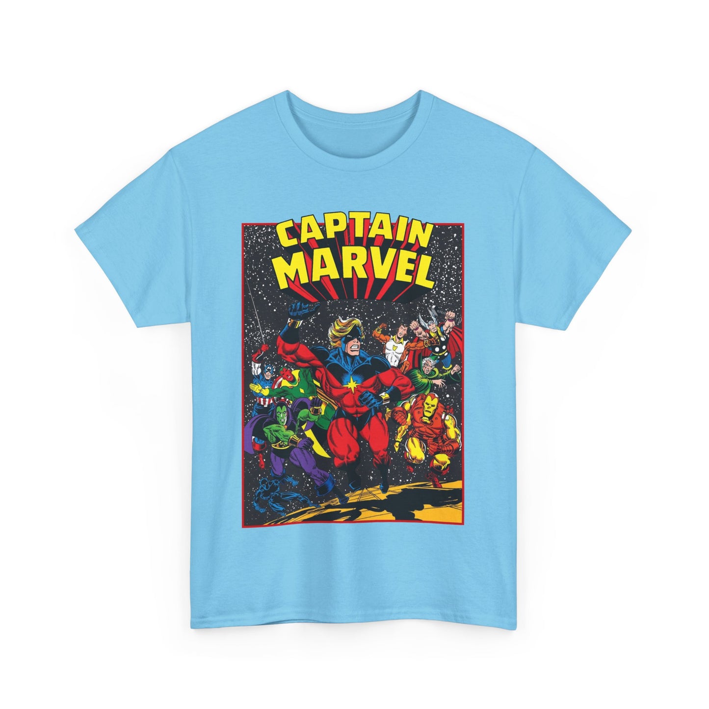 Captain Marvel T-Shirt - Marvel Comics - Jim Starlin Art - Mar-Vell - Kree - Cosmic Hero