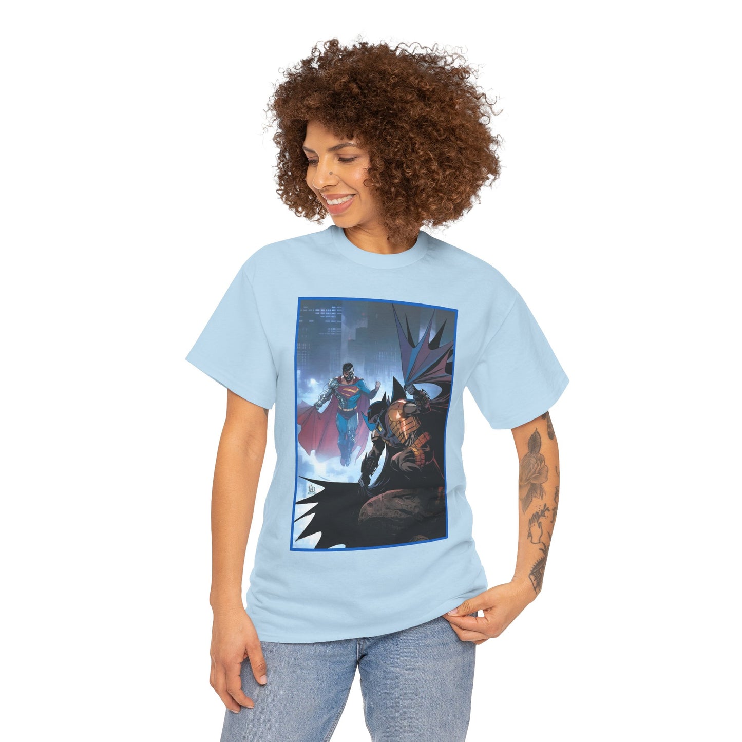 Cyborg Superman Vs Azrael Batman T-Shirt - Lee Weeks Art - Reign of the Superman, Knightfall - World's Finest Variant Cover Art - DC Comics