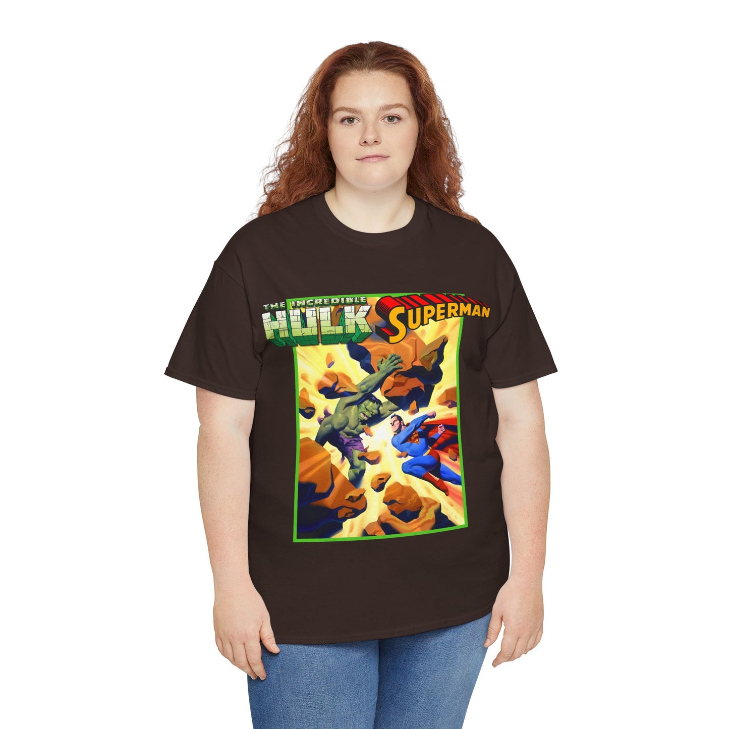 Incredible Hulk Vs Superman T-Shirt - Amazing Steve Rude Art - DC Comics & Marvel 90s Crossover - Bruce Banner, Clark Kent