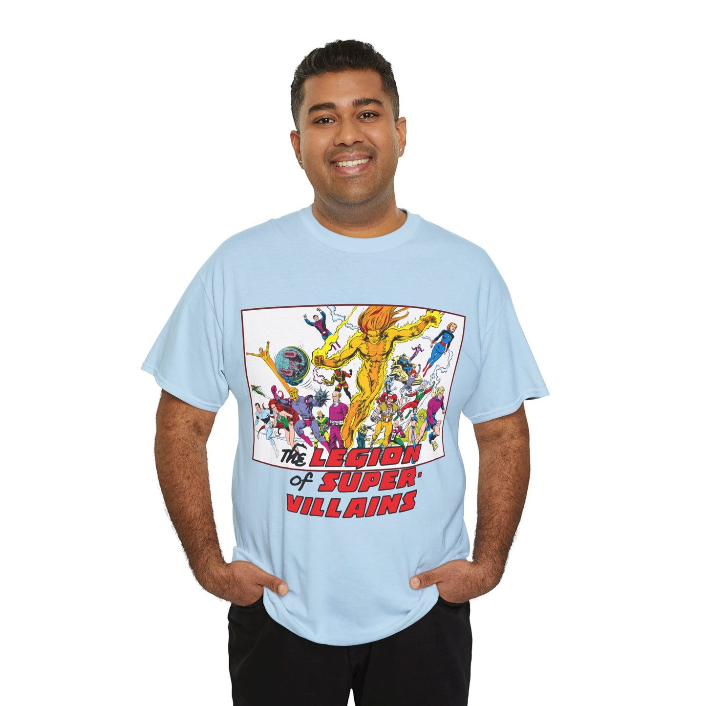 Legion of Super-Villains T-Shirt - Steve Lightle Art - LOSH, Legion of Super-Heroes Foes - Saturn Queen, Tyr, Lightning Lord, Spider Girl, Cosmic King, Nemesis Kid - DC Comics