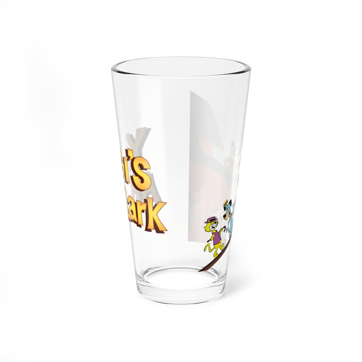 Yogi's Ark Lark Pint Glass, 16oz - Huckleberry Hound, Augie Doggie, Magilla Gorilla, Yogi Bear, Top Cat - Hanna-Barbera Cartoon