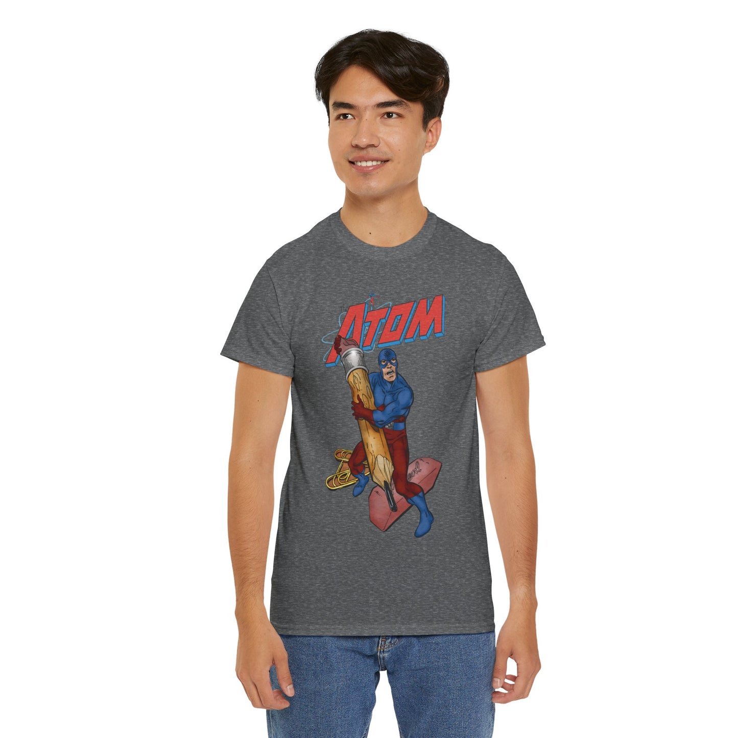 Atom T-Shirt - John Byrne Art - Ray Palmer, Justice League Member - Professor at Ivy University - DC Comics