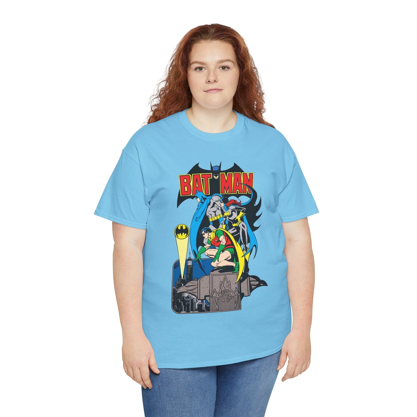 Batman, Robin & Batgirl T-Shirt - José Luis García-López Art - DC Comics Style Guide - 1970s Retro Art - Gotham City - Bat Signal
