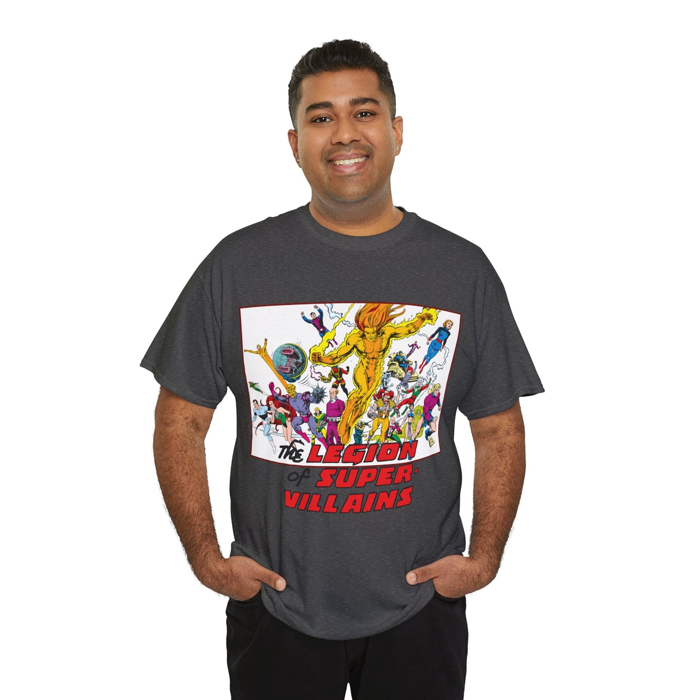 Legion of Super-Villains T-Shirt - Steve Lightle Art - LOSH, Legion of Super-Heroes Foes - Saturn Queen, Tyr, Lightning Lord, Spider Girl, Cosmic King, Nemesis Kid - DC Comics