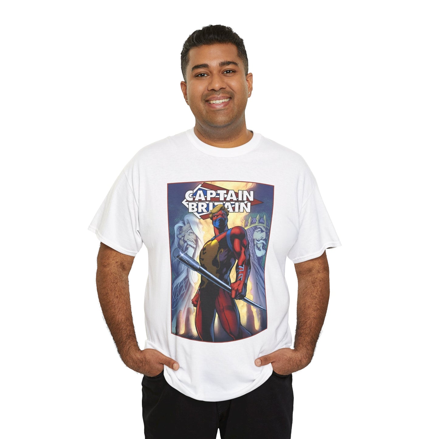 Captain Britain T-Shirt - Alan Davis Art - Excalibur Member - Marvel Comics
