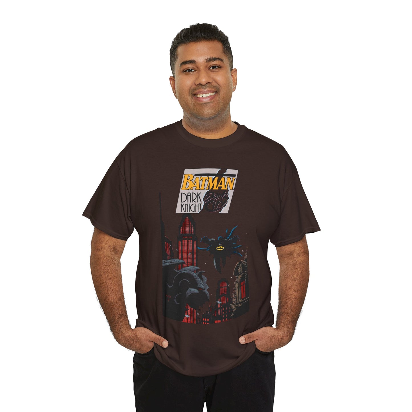 Batman: Dark Knight, Dark City T-Shirt - Mike Mignola Art - Gotham City, Bruce Wayne - 1990s Cover Art - DC Comics