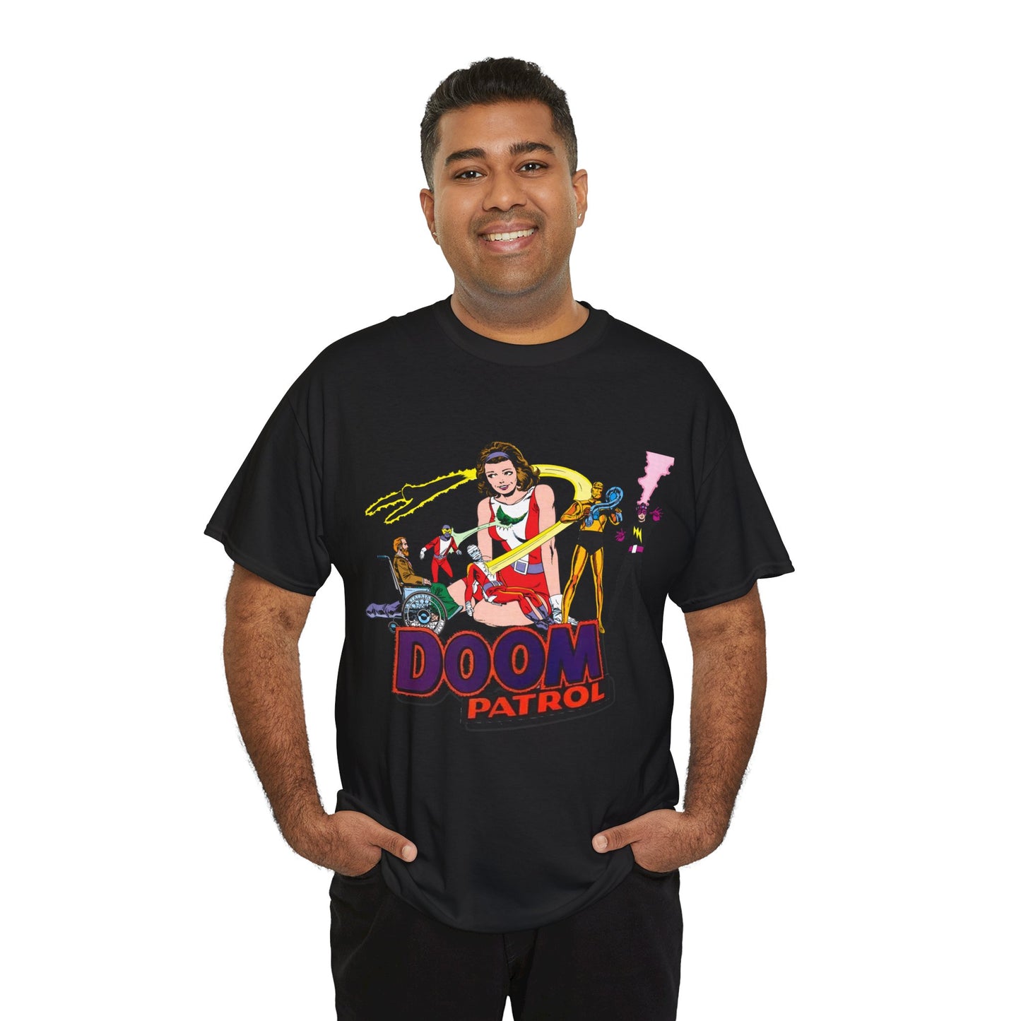Doom Patrol T-Shirt - John Byrne Art - DC Comics Who's Who Art - Beast Boy, Robotman, Mento, Elasti-Girl, Negative Man, The Chief