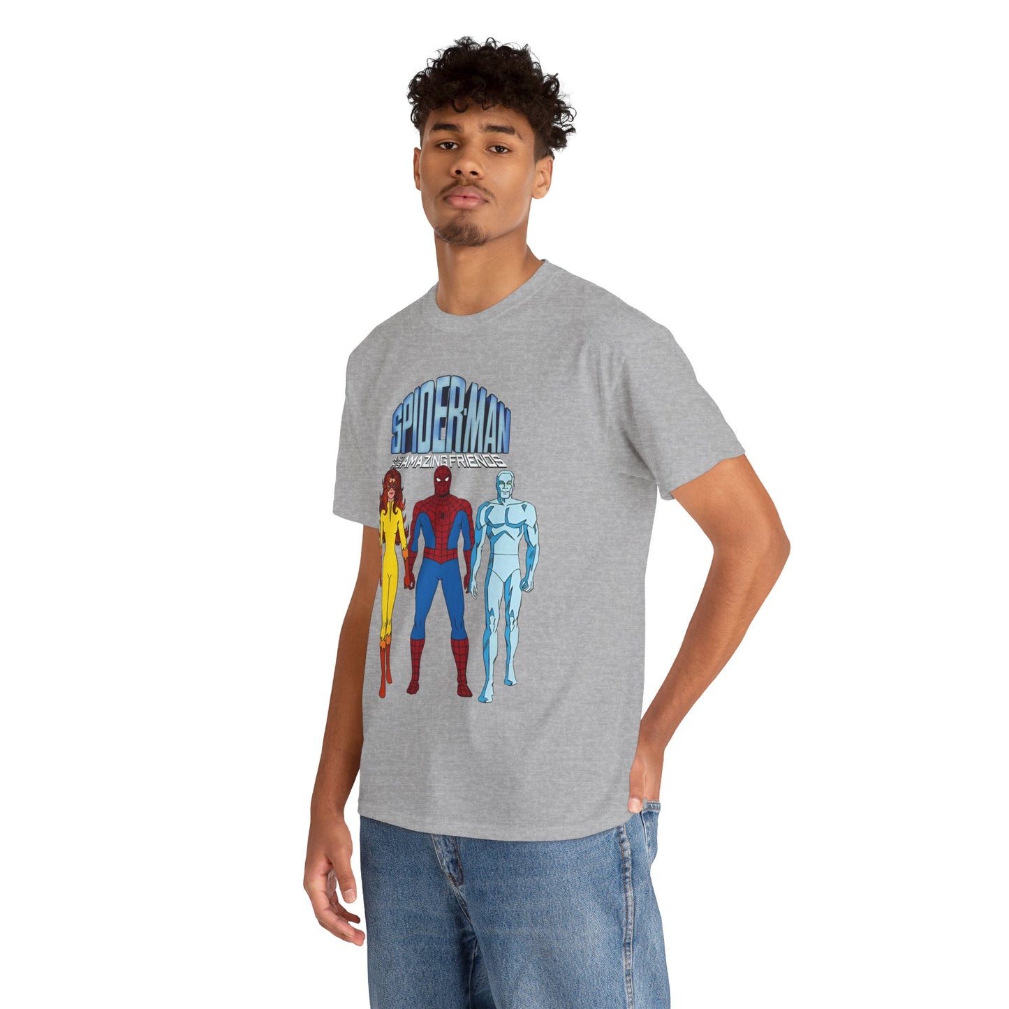 Spider-Man & His Amazing Friends T-Shirt - Spidey, Firestar, Iceman - Popular 1980s Marvel TV Cartoon - Marvel Comics