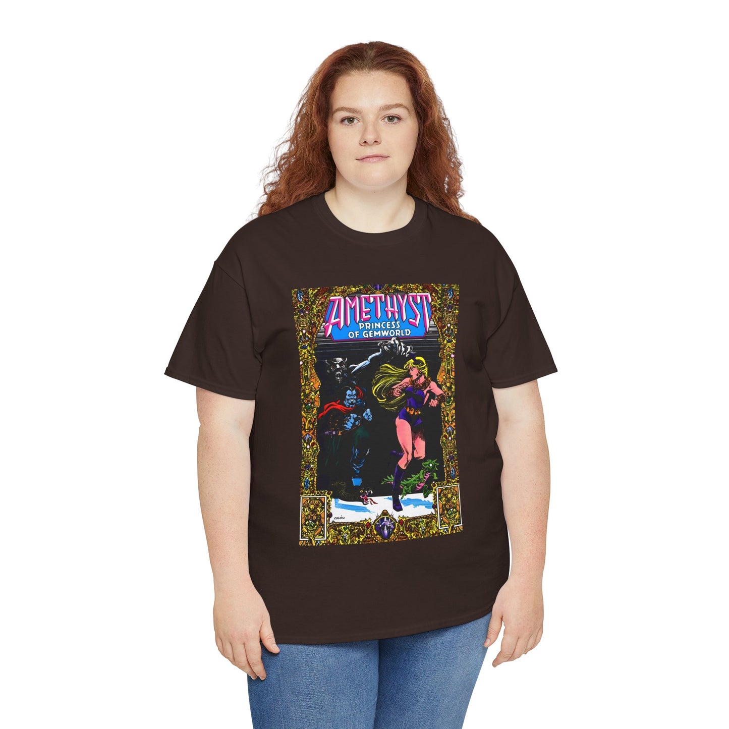 Amethyst Princess of Gemworld T-Shirt - Ernie Colon Art - Bejeweled Cover - Dark Opal - DC Comics