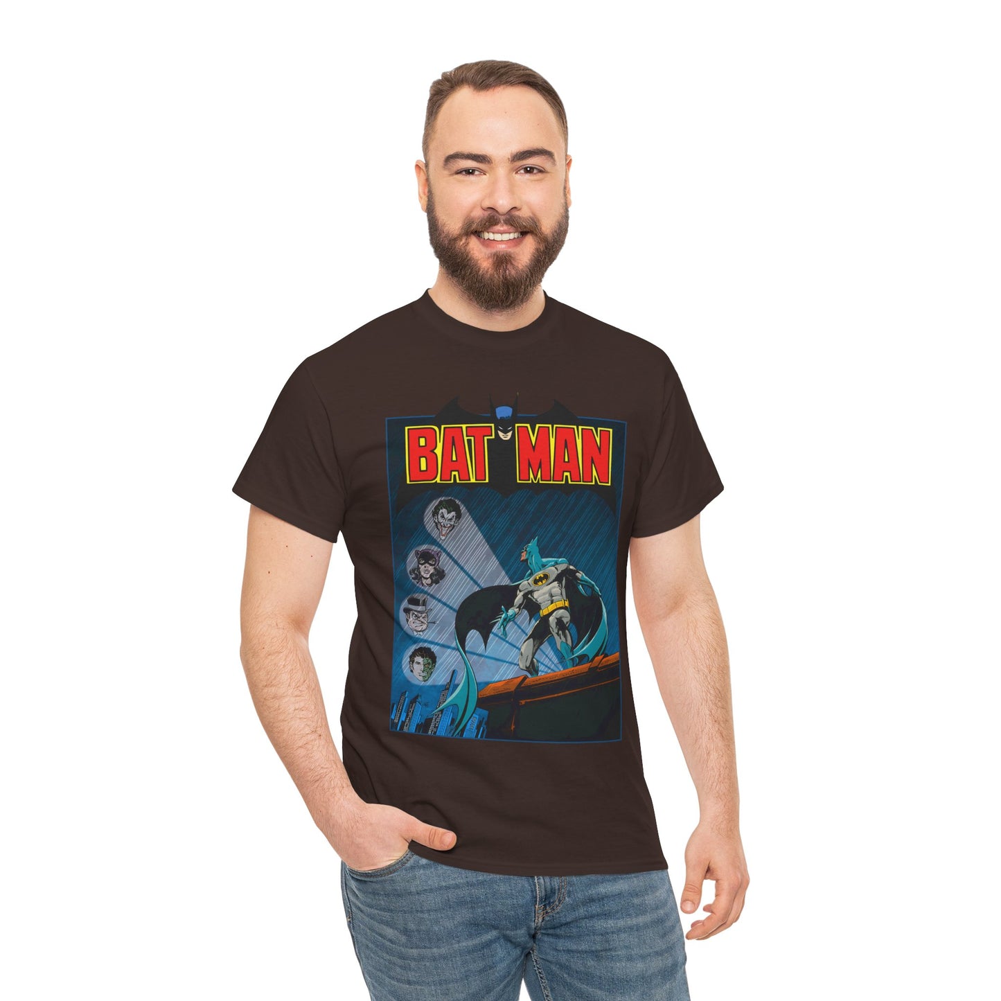 Batman T-Shirt - DC Comics - Catwoman, Joker, Two-Face, Penguin - Bronze Age Art - Gotham City