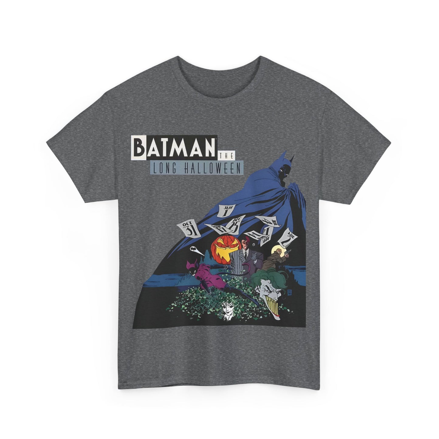 Batman The Long Halloween T-Shirt - Stunning Tim Sale Art - Joker, Catwoman, Two-Face, Poison Ivy, Commissioner Gordon - DC Comics - Classic Story