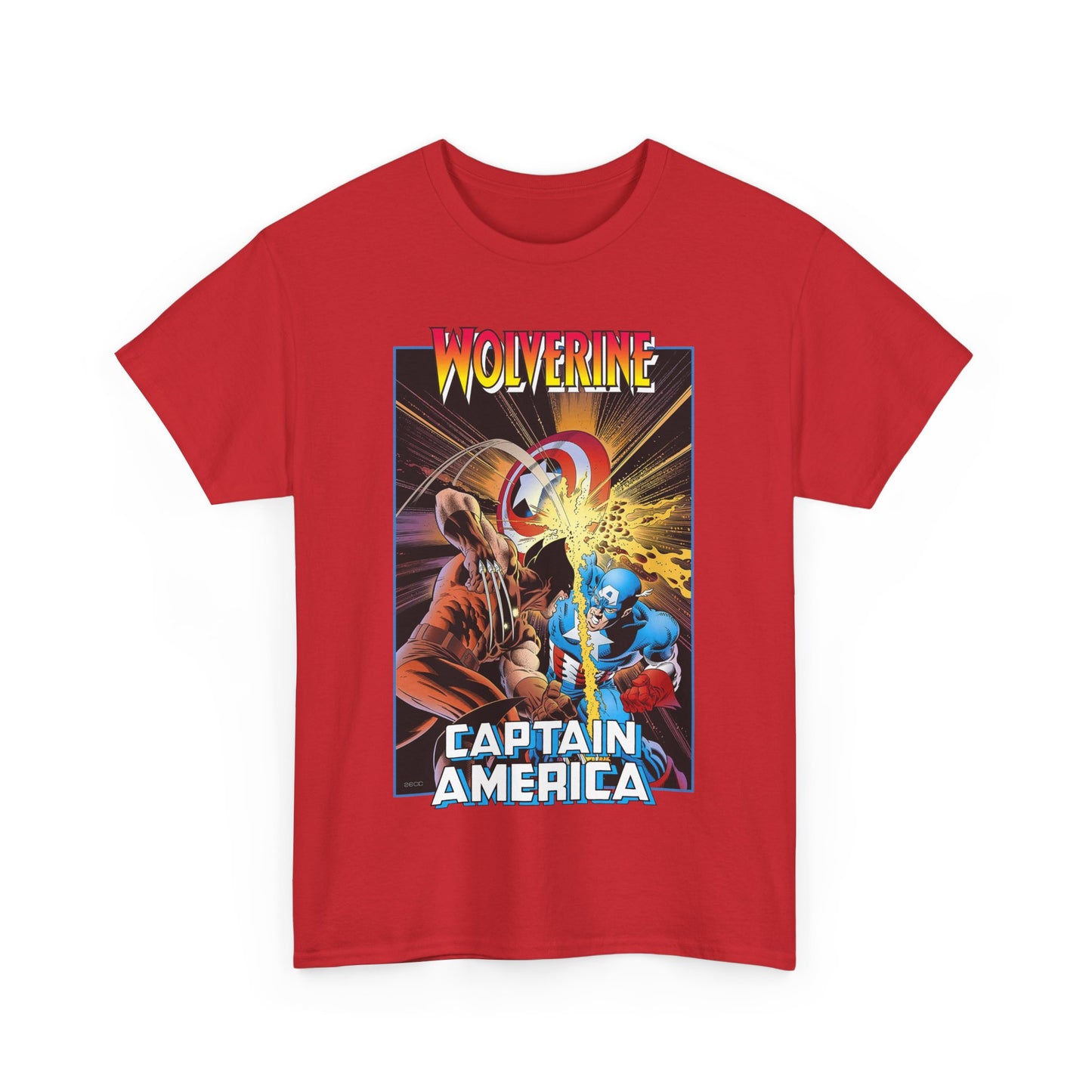 Wolverine Vs Captain America T-Shirt - Mike Zeck Classic Art - Marvel Comics
