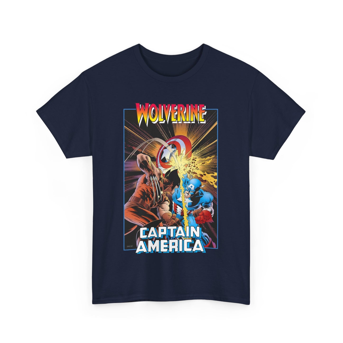 Wolverine Vs Captain America T-Shirt - Mike Zeck Classic Art - Marvel Comics
