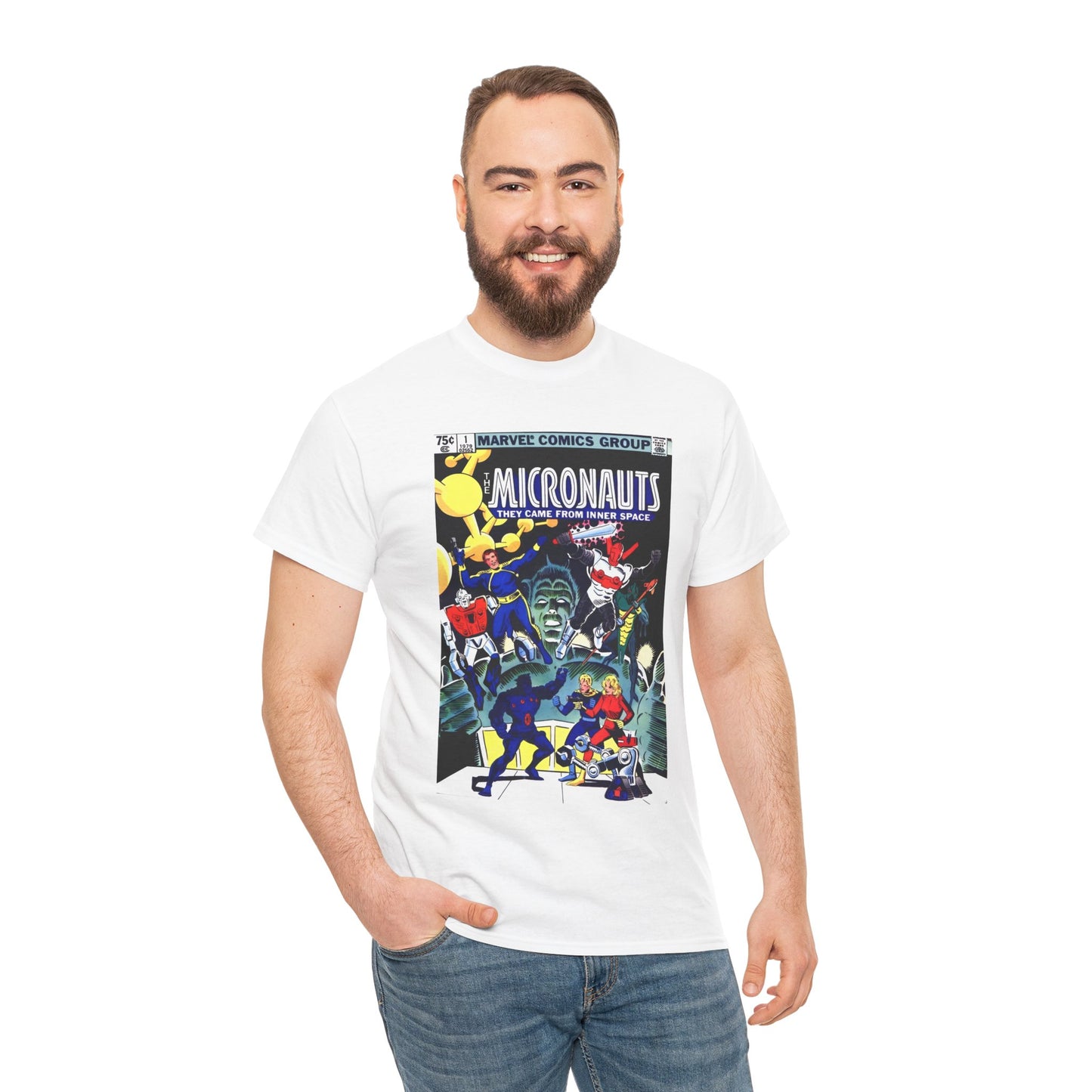 Micronauts T-Shirt - Annual #1 Cover Art - Marvel Comics - Arcturus Rann, Biotron, Marionette, Microtron, Bug, Acroyear