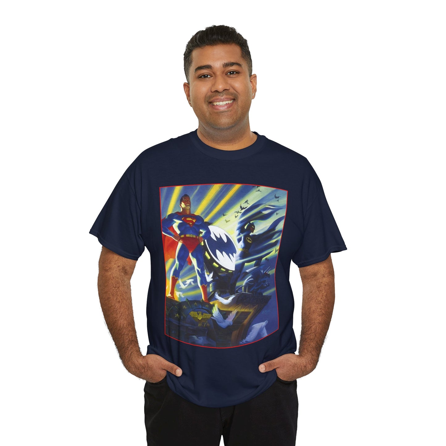 Superman & Batman T-Shirt - Steve Rude Art - The Dark Knight Detective & The Man of Steel - World's Finest - DC Comics