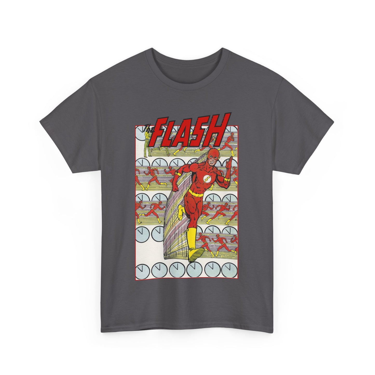 Flash T-Shirt - George Perez Art - JLA Postcard Set - 1980s Art - Justice League of America Satellite Era - Barry Allen, the Fastest Man Alive - DC Comics
