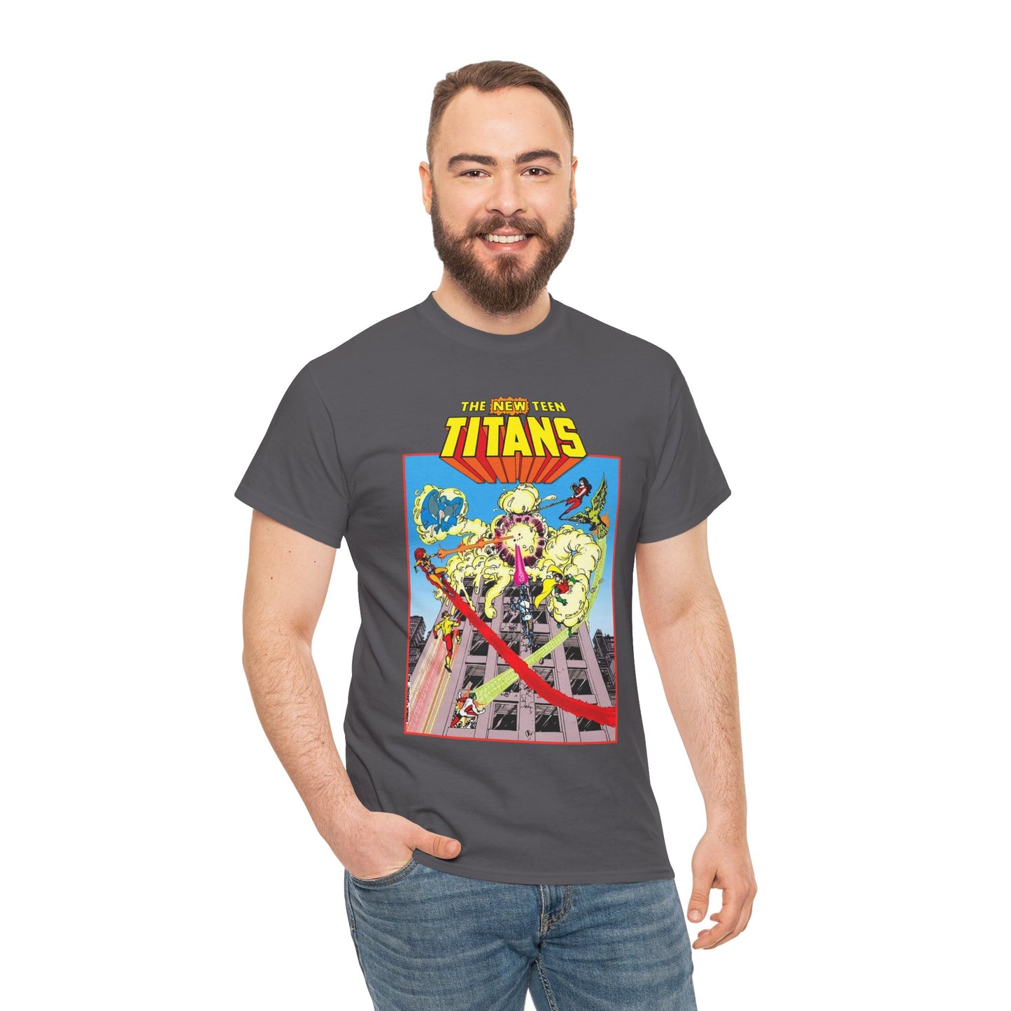 New Teen Titans T-Shirt - George Perez Art - DCCP #26 Preview Cover - Raven, Cyborg, Starfire, Changeling - DC Comics