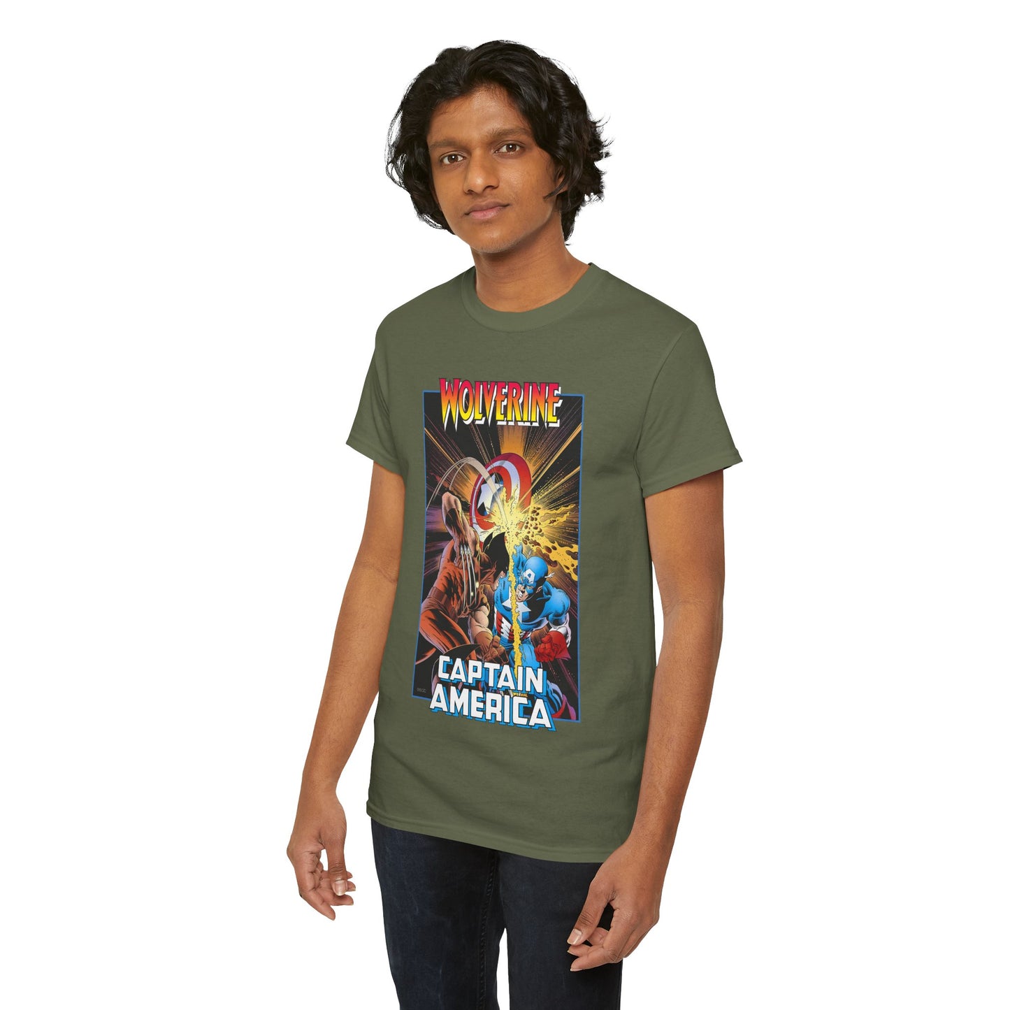 Wolverine Vs Captain America T-Shirt - Mike Zeck Classic Art - Marvel Comics