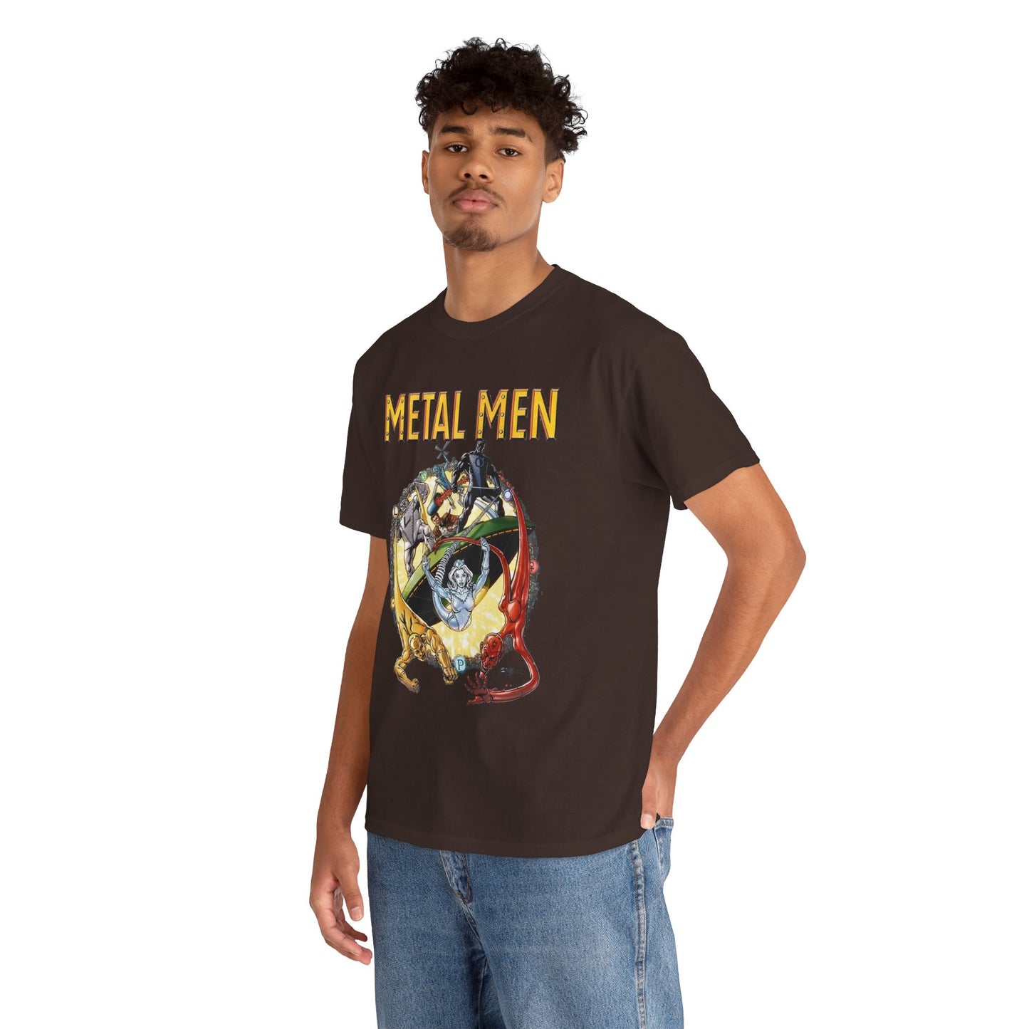 Metal Men T-Shirt - George Perez Art - DC Comics - Classic Silver Age Team - Mercury, Iron, Tin, Gold