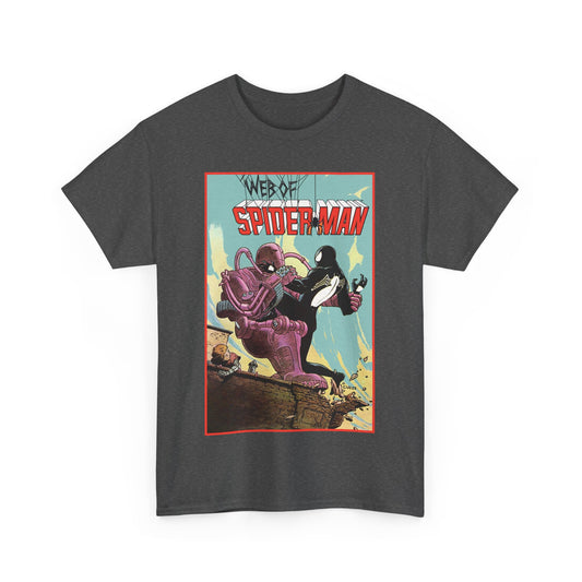 Web of Spider-Man T-Shirt - Charles Vess Art - Peter Parker, Black Symbiote Suit - Webslinger