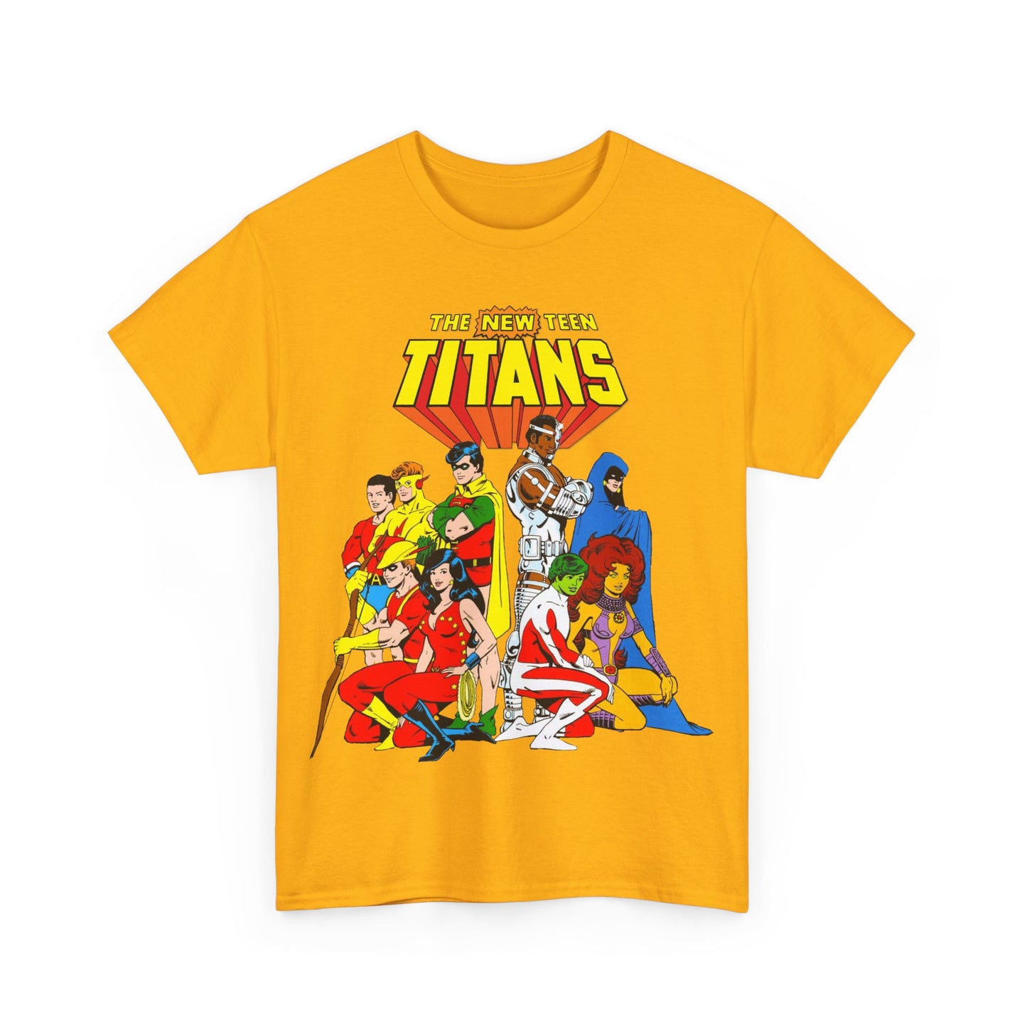 New Teen Titans T-Shirt - George Perez Art - Robin, Wonder Girl, Starfire, Raven, Cyborg, Speedy, Aqualad - DC Comics