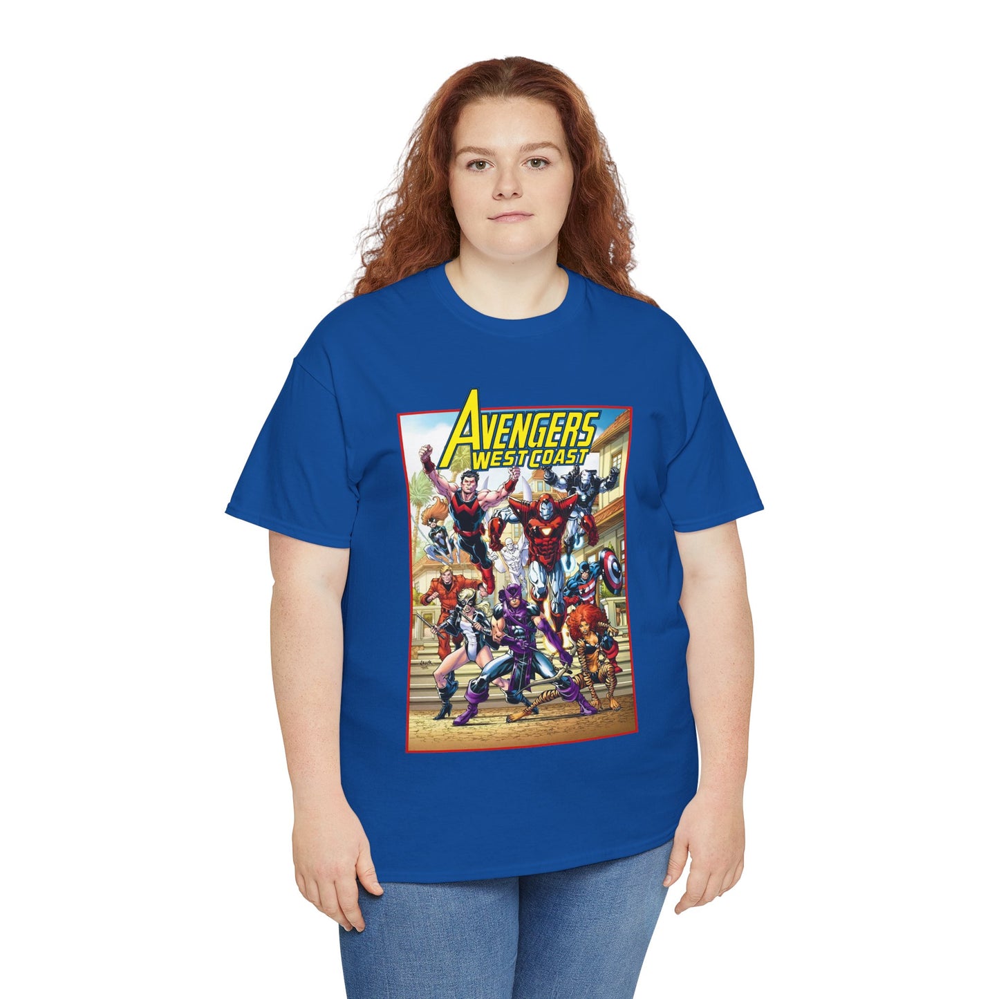 West Coast Avengers T-Shirt - Todd Nauck Art - Hawkeye, Iron Man, Wonder Man, Tigra, Vision - Marvel Comics