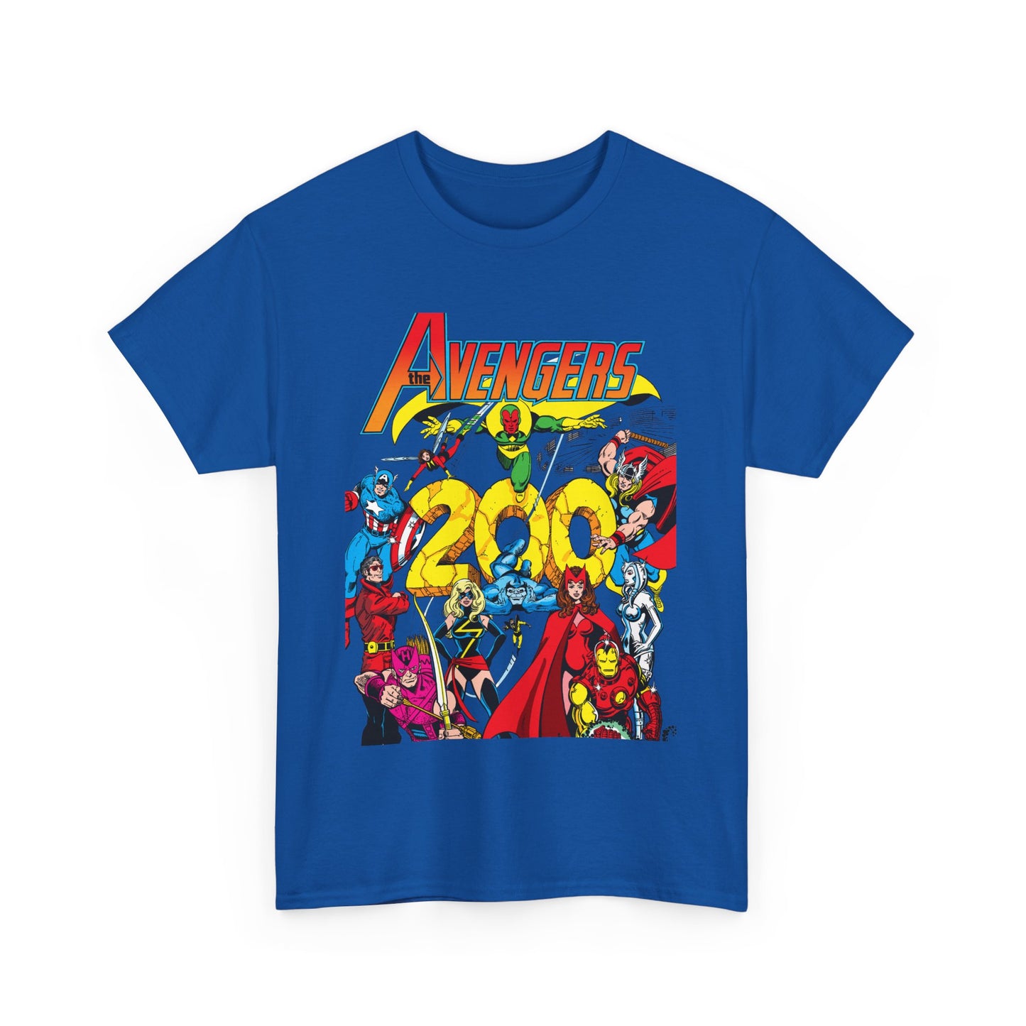Avengers T-Shirt - George Perez Art - #200 Cover - Thor, Scarlet Witch, Iron Man, Vision, Hawkeye, Beast, Jocasta, Wasp, Captain America, Wonder Man