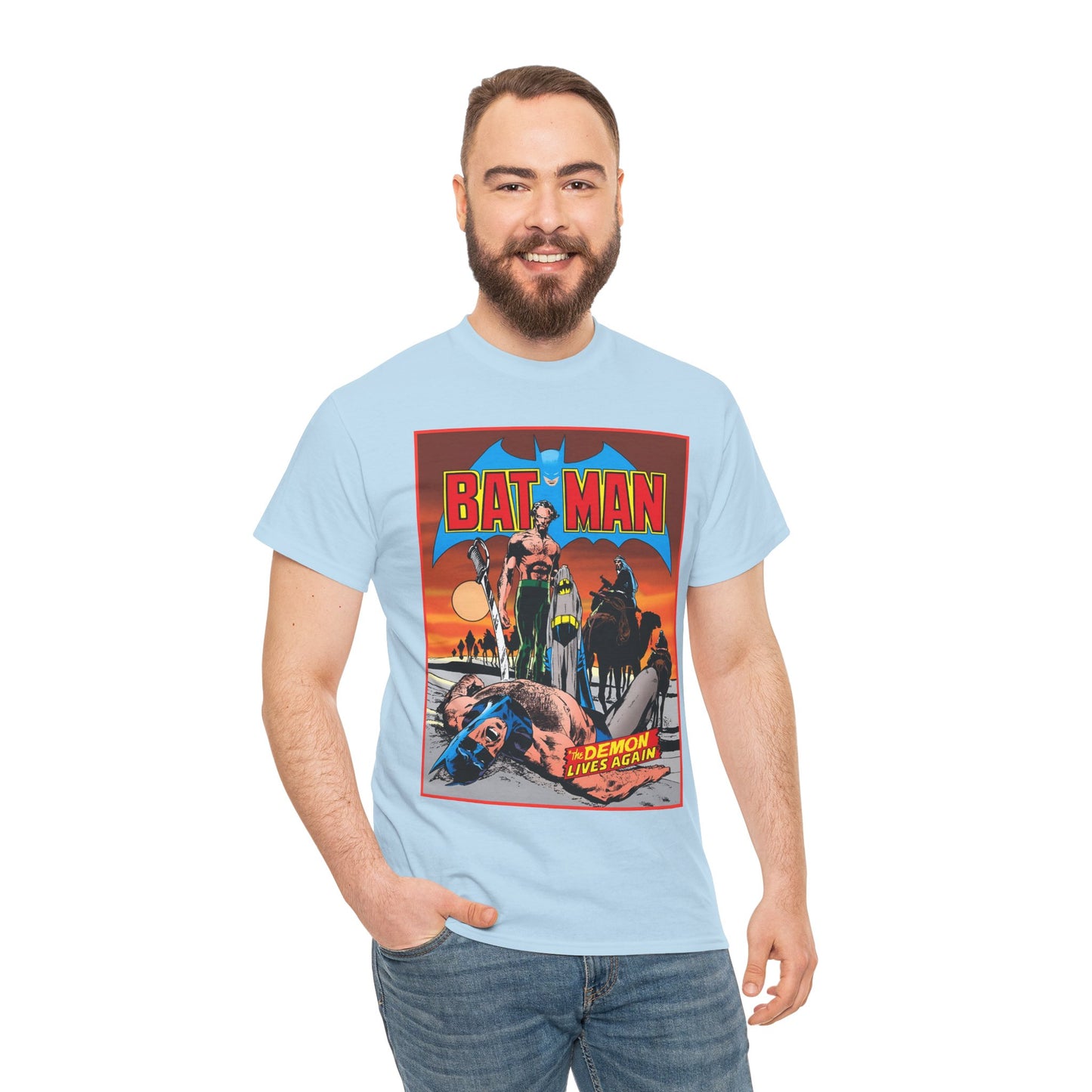 Batman T-Shirt - Neal Adams Art - R'as Al Ghul - Demon Lives Again - DC Comics - Dark Knight Detective