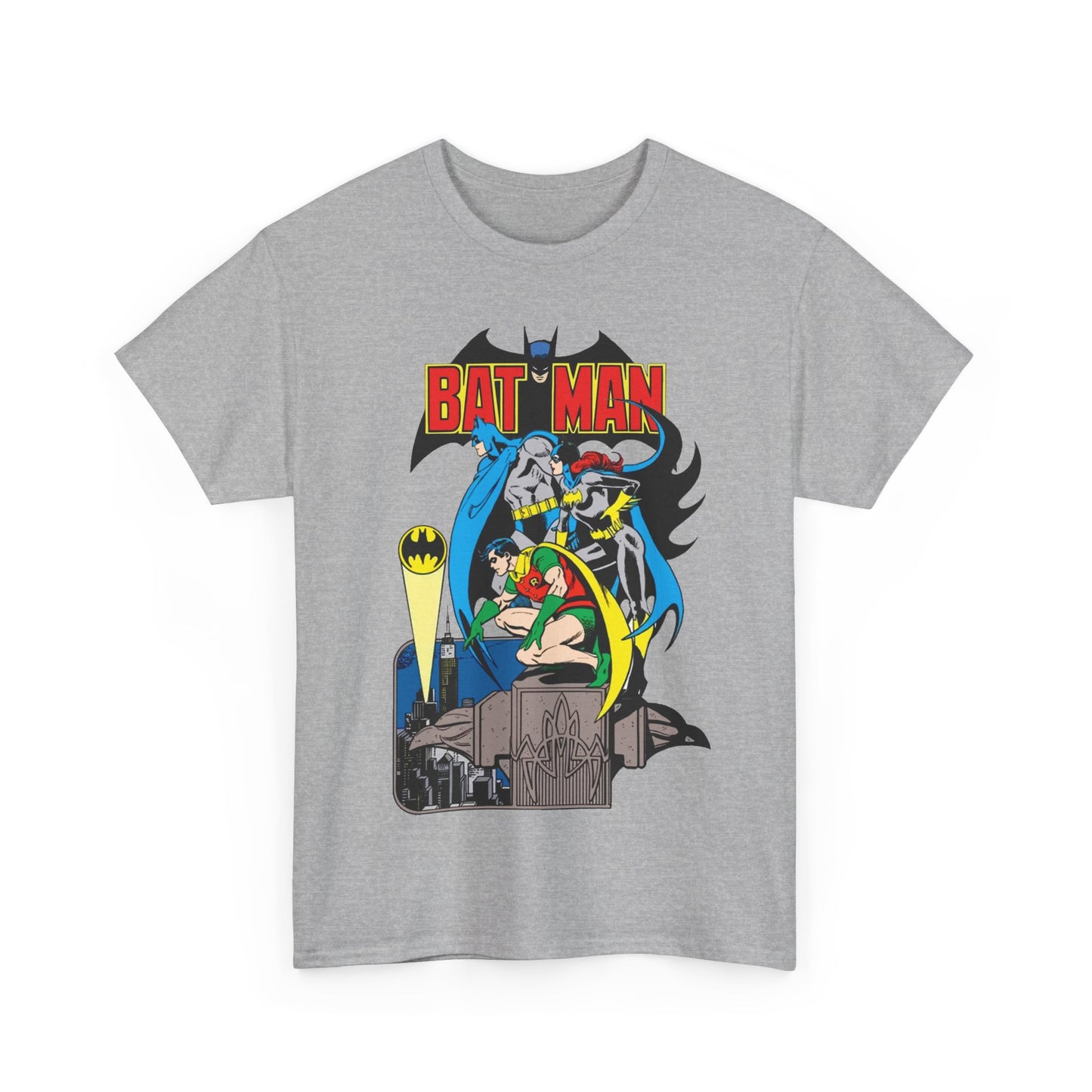 Batman, Robin & Batgirl T-Shirt - José Luis García-López Art - DC Comics Style Guide - 1970s Retro Art - Gotham City - Bat Signal
