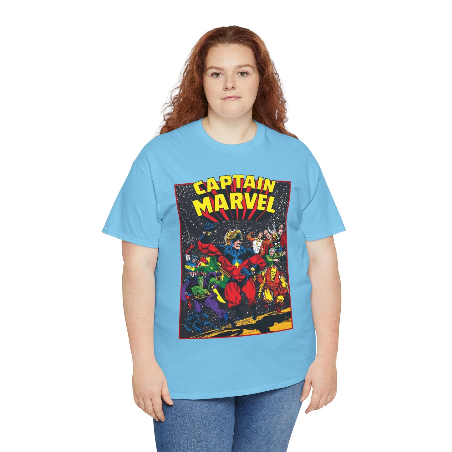 Captain Marvel T-Shirt - Marvel Comics - Jim Starlin Art - Mar-Vell - Kree - Cosmic Hero