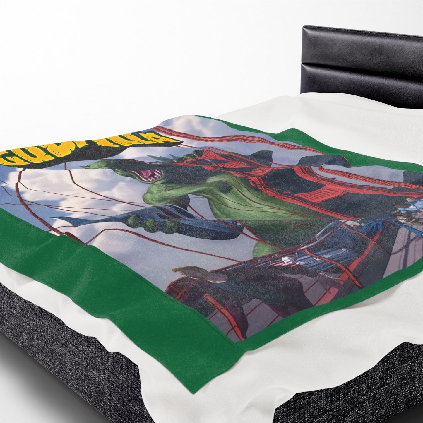 Godzilla Velveteen Plush Blanket 60x80" - Marvel Comics Art - King of the Monsters - Bronze Age Classic Comics