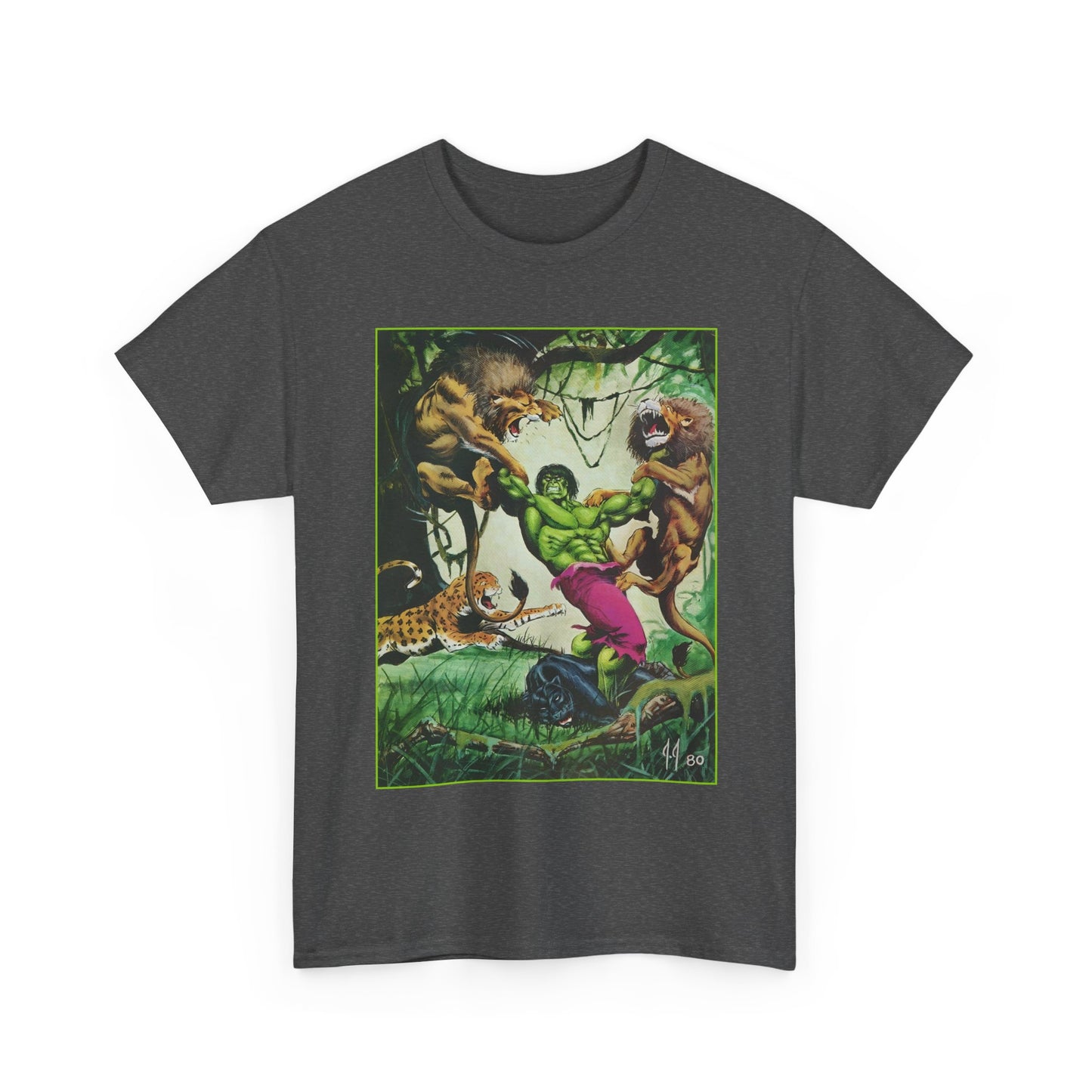 Incredible Hulk T-Shirt - Joe Jusko Art - Hulk Fighting Lions and Tigers (But No Bears, Oh My!) - Marvel Comics
