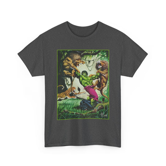 Incredible Hulk T-Shirt - Joe Jusko Art - Hulk Fighting Lions and Tigers (But No Bears, Oh My!) - Marvel Comics