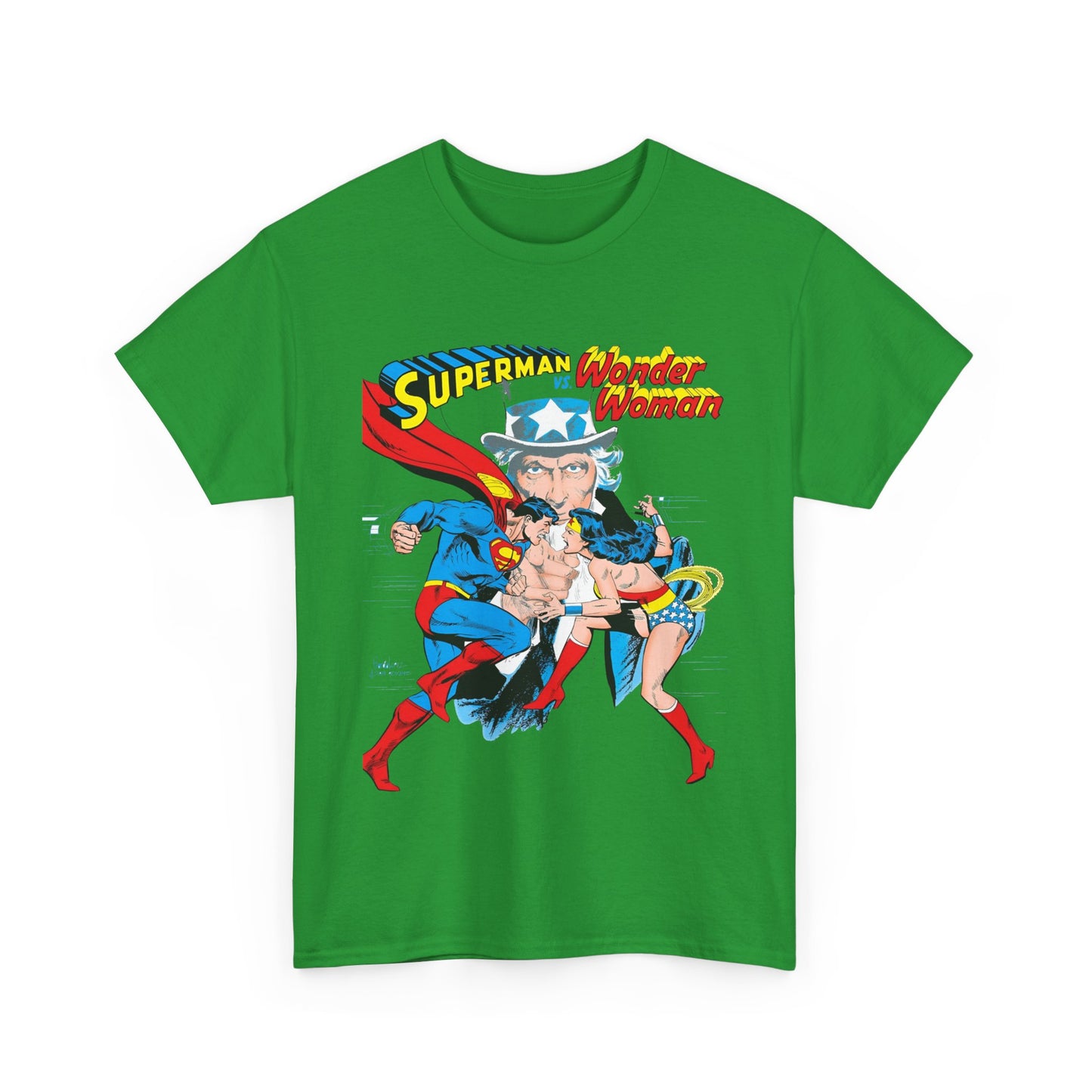Superman Vs Wonder Woman T-Shirt - José Luis García-López Art - Popular 1970s Tabloid Story - DC Comics