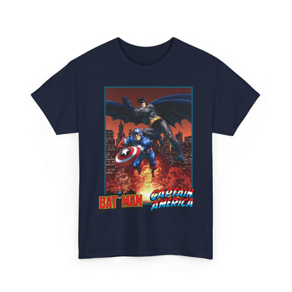 Batman & Captain America T-Shirt - John Byrne Art - Joker & Red Skull - Marvel & DC Comics Crossover Art