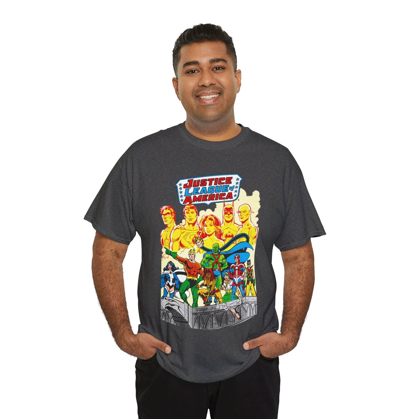 Justice League Detroit T-Shirt - Aquaman, Elongated Man, Zatanna, Vixen, Steel, Martian Manhunter, Vibe, Gypsy