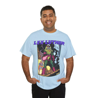 Lex Luthor T-Shirt - George Perez Art - 1980s DC Comics - Action Comics Armor - Inspiration for Super Powers Figure - Superman Enemy