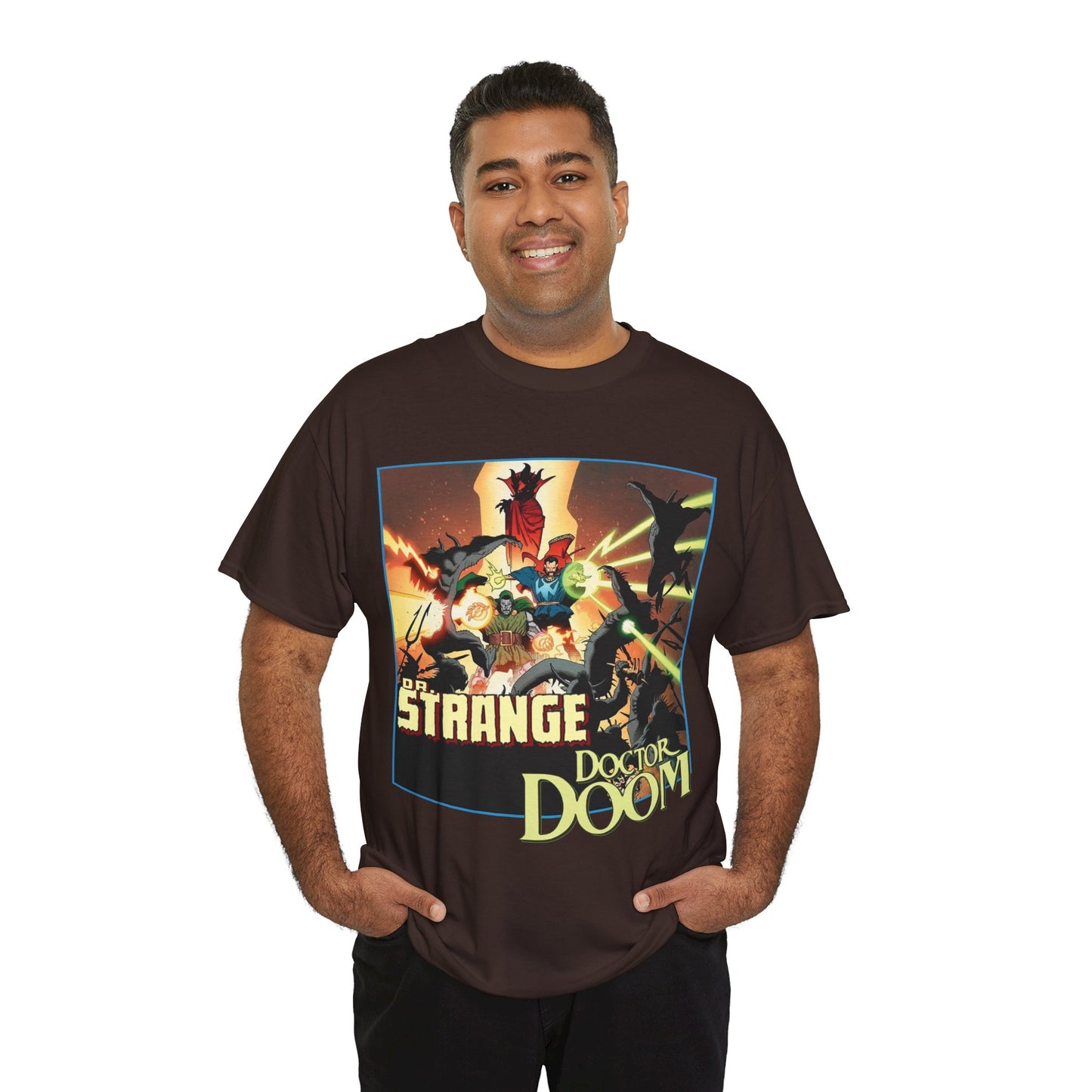 Dr Strange & Doctor Doom T-Shirt - Mike Mignola Art - Triumph & Torment - 1980s Graphic Novel Fighting Mephisto - Marvel Comics