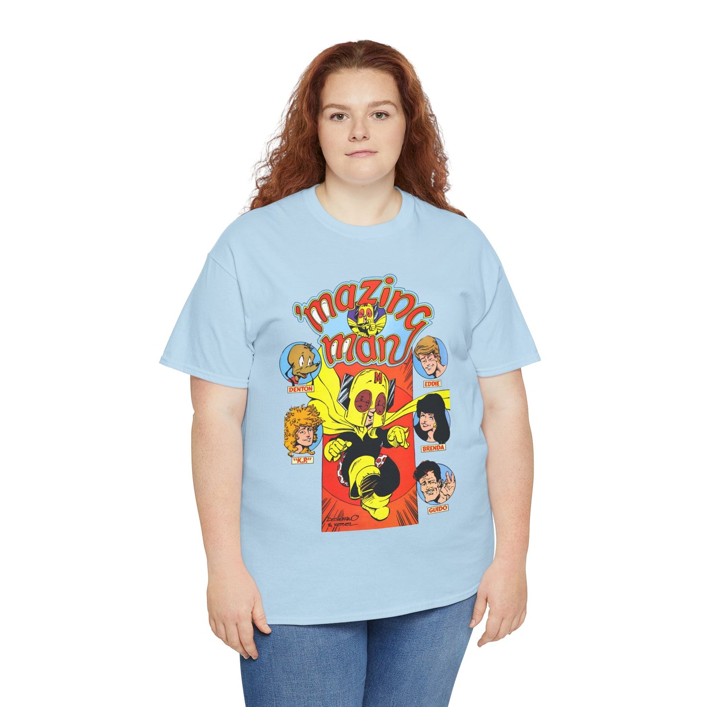'Mazing Man T-Shirt - DeStefano & Kesel Art - Funny 1980s Comic Series - DC Comics