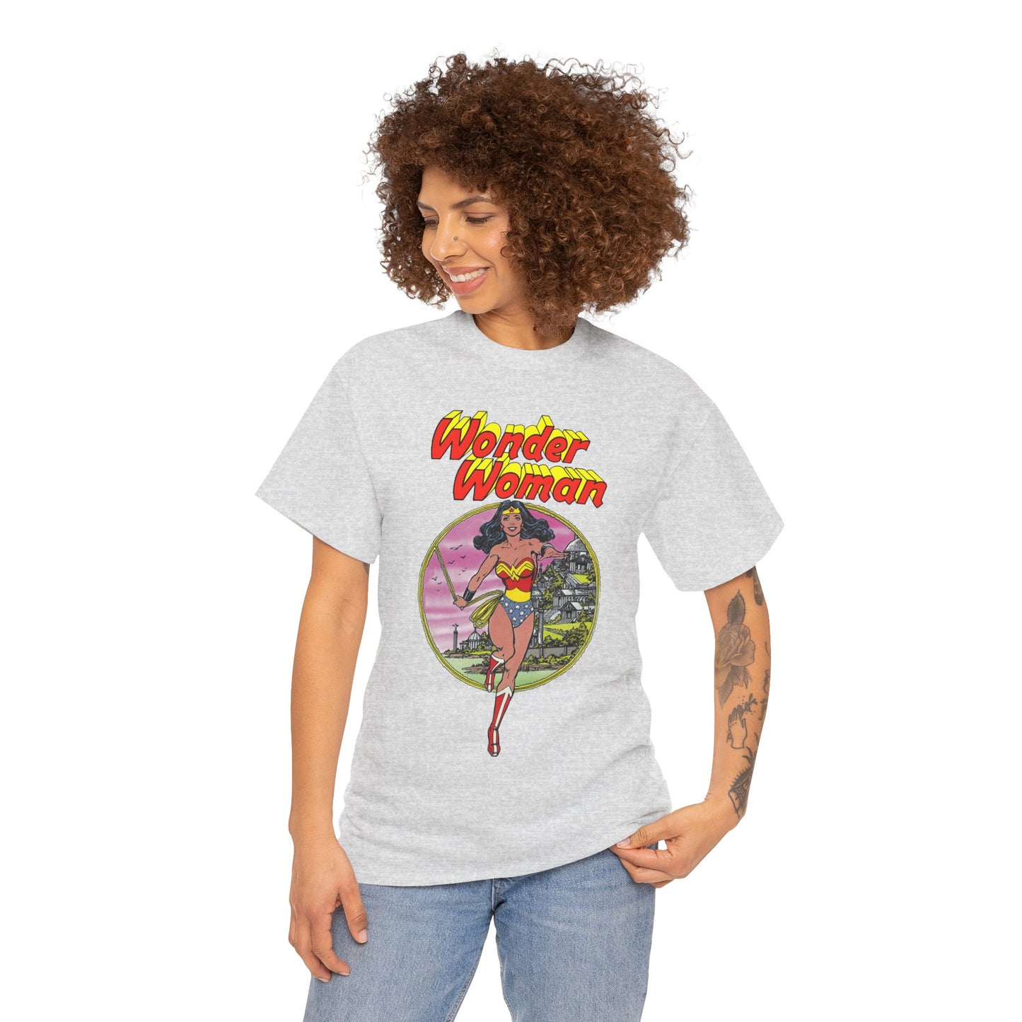 Wonder Woman T-Shirt - George Perez Art - Justice League 1980s Postcard Set - JLA Member - Diana from Themyscira - DC Comics