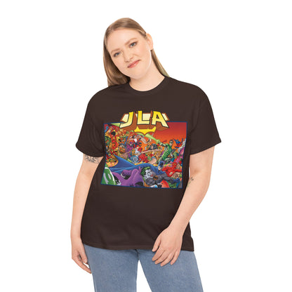 JLA: The Nail T-Shirt - Alan Davis Art - Green Lantern, Batman, Wonder Woman, Flash - DC Comics