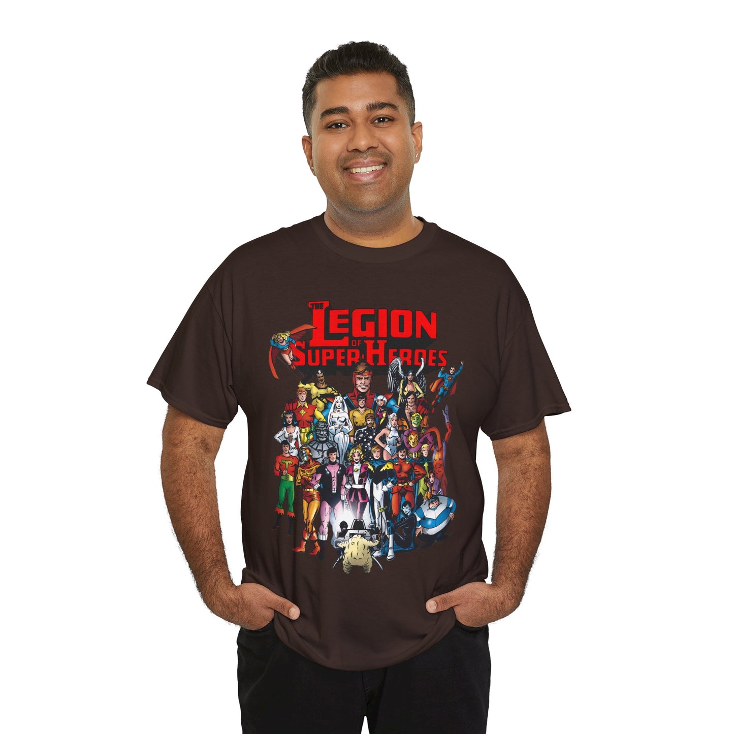 Legion of Super-Heroes T-Shirt - #300 Cover Art - Cosmic Boy, Saturn Girl, Superboy, Wildfire, Mon-El, Dream Girl, Brainiac 5, Supergirl - DC Comics