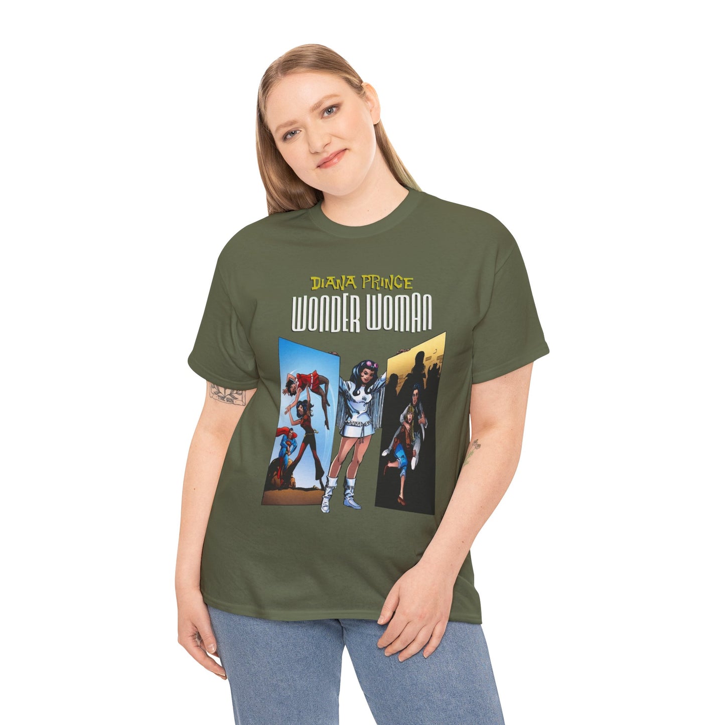Diana Prince Wonder Woman  T-Shirt - 1970s White Suit Years - Bronze Age DC Comics