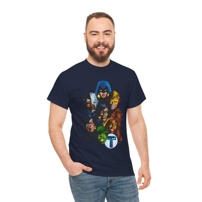 New Teen Titans T-Shirt - George Perez Art - Robin, Wonder Girl, Cyborg, Raven, Starfire, Kid Flash - DC Comics