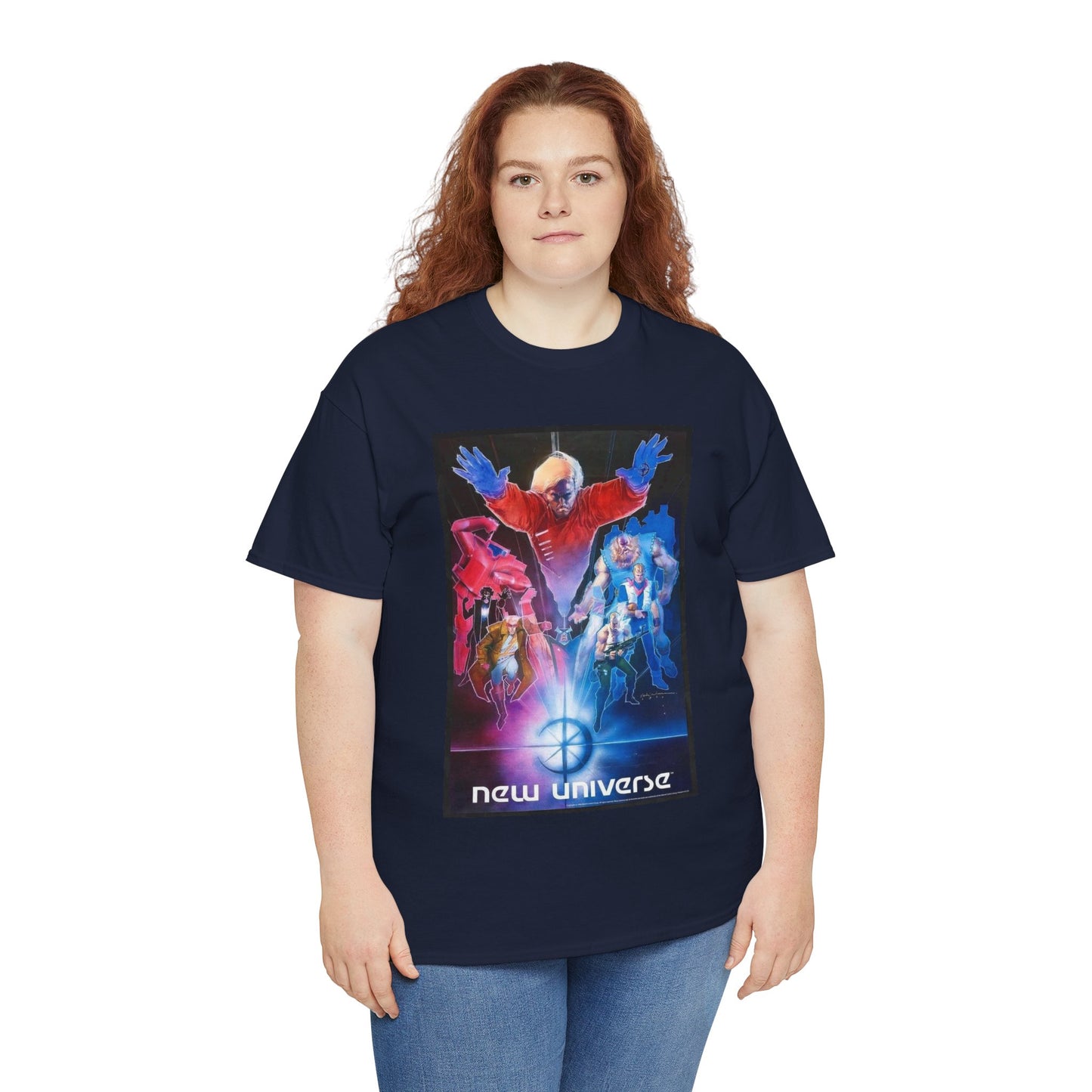 New Universe T-Shirt - Bill Sienkiewicz Art - Star Brand, Night Mask, Justice, DP7, Psi-Force, Kickers Inc - Marvel Comics