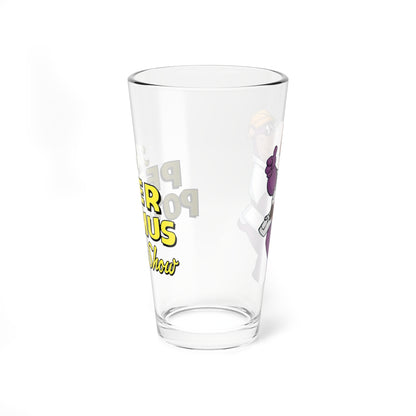 Peter Potamus Pint Glass, 16oz - Hanna-Barbera Cartoon 1960s TV - Ideal Toy Company - Purple Hippopotamus