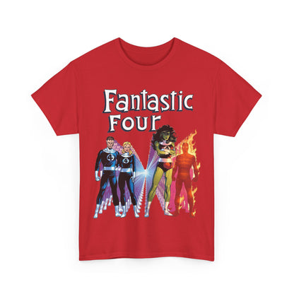 Fantastic Four T-Shirt - John Byrne Art - She-Hulk, Reed Richards, Human Torch, Invisible Woman - Marvel Comics